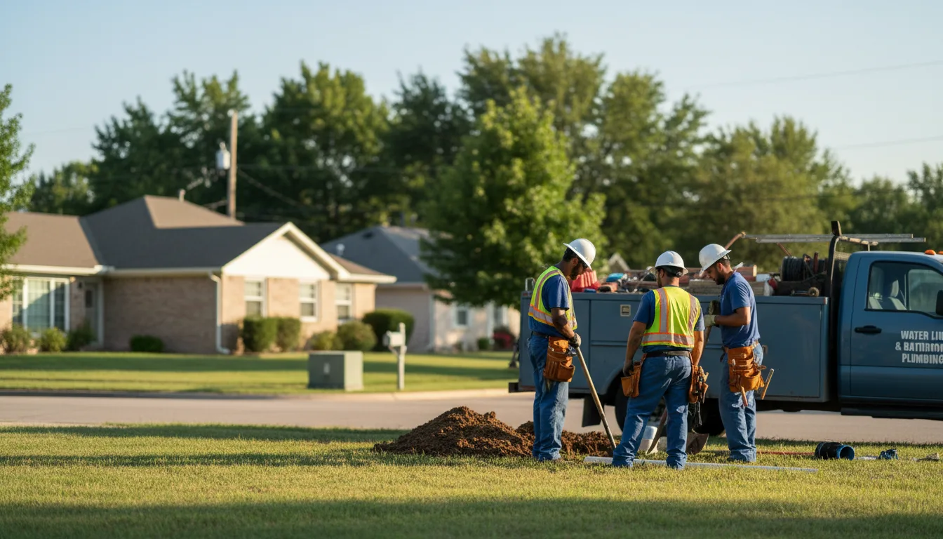 Residential water line and bathroom plumbing service in Pilot Mound, IA